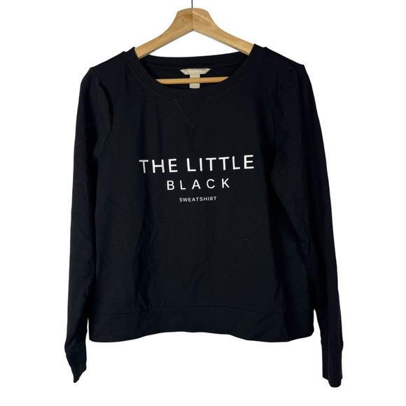 Banana Republic Black The Little Black Sweatshirt Crewneck Sweatshirt M - Picture 2 of 5